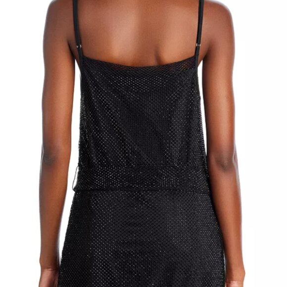 AQUA Asymmetric Sparkle Sleeveless Dress - M - Picture 4 of 5